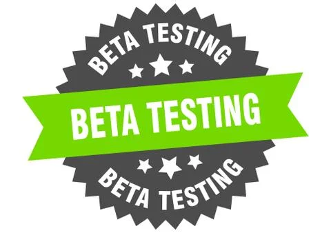 Beta testing sign. beta testing green-black circular band label Illustrazione stock