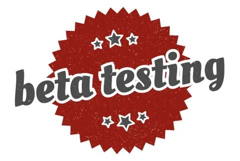 Beta testing sign. beta testing round vintage retro label. beta testing Illustrazione stock