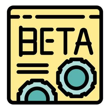 Beta testing software development with cogwheel icon showing new update Stock Illustration