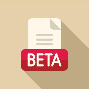 Beta testing software development document icon with long shadow Stock Illustration