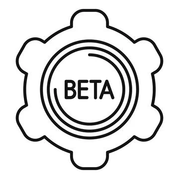 Beta testing software development gear icon Stock Illustration