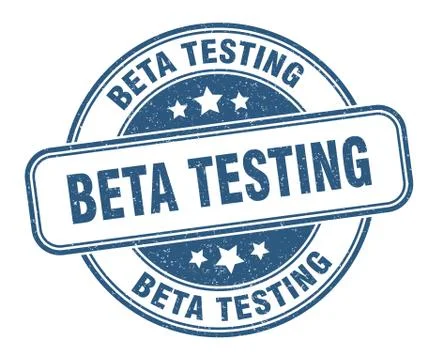 Beta testing stamp. beta testing round grunge sign. label Illustrazione stock