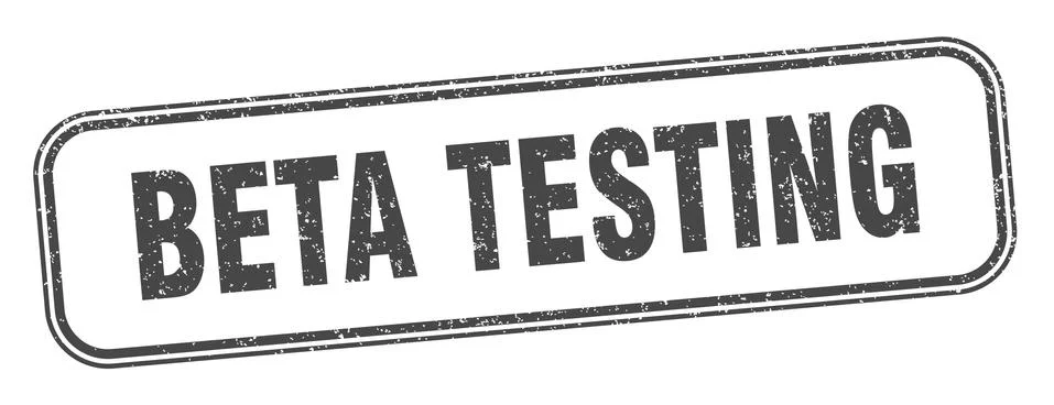 Beta testing stamp. beta testing square grunge sign. label Illustrazione stock