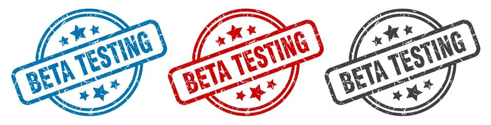 Beta testing stamp. beta testing round isolated sign. beta testing label set Illustrazione stock