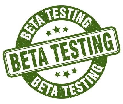 Beta testing stamp. beta testing label. round grunge sign Illustrazione stock