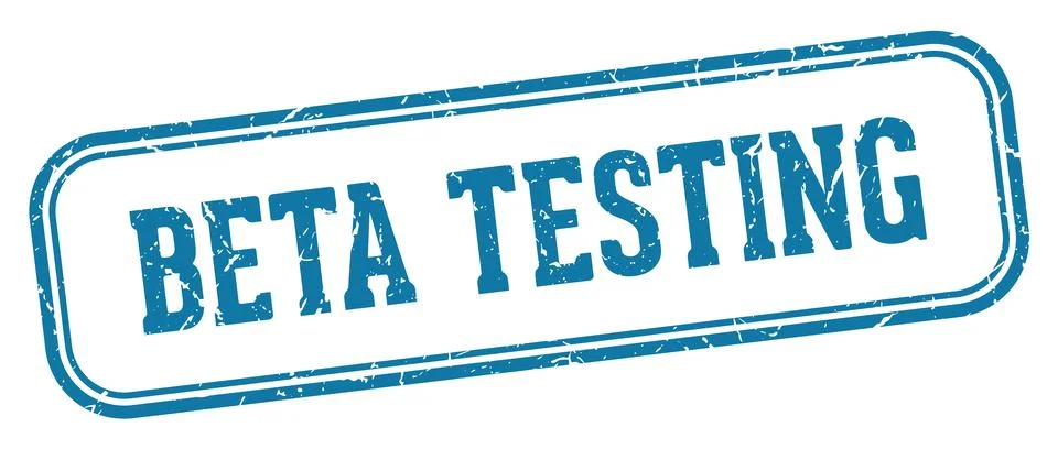 Beta testing stamp. beta testing rectangular stamp on white background Stock Illustration