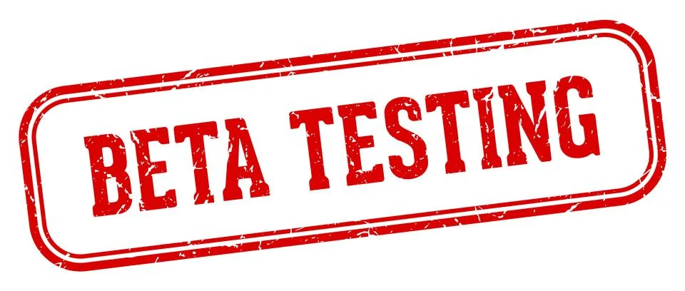 Beta testing stamp. beta testing rectangular stamp on white background Stock Illustration