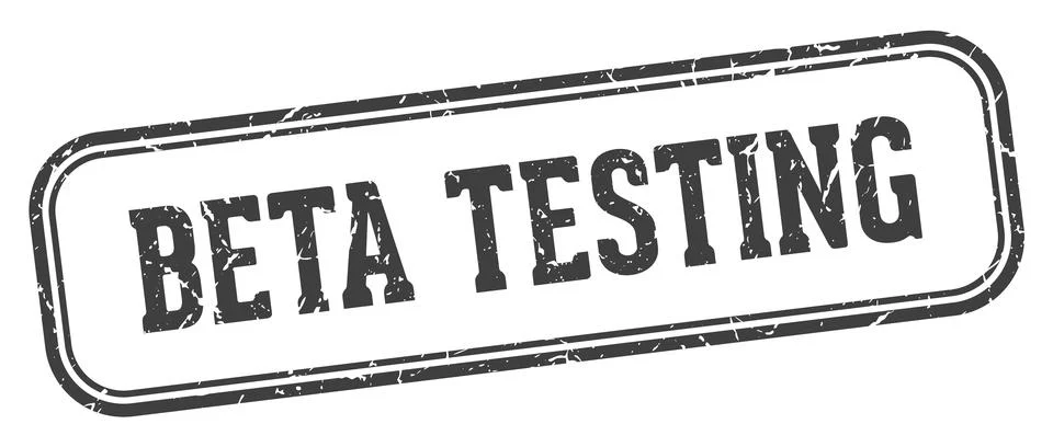 Beta testing stamp. beta testing rectangular stamp on white background Stock Illustration