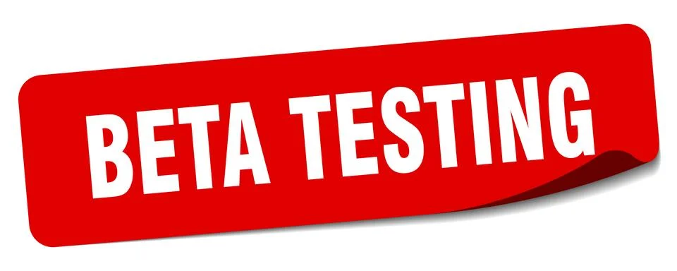 Beta testing sticker. beta testing label Illustrazione stock