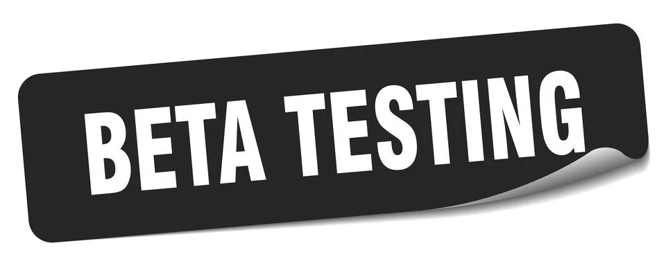 Beta testing sticker. beta testing label Illustrazione stock