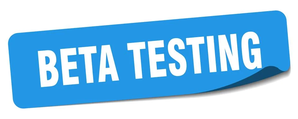 Beta testing sticker. beta testing label Illustrazione stock