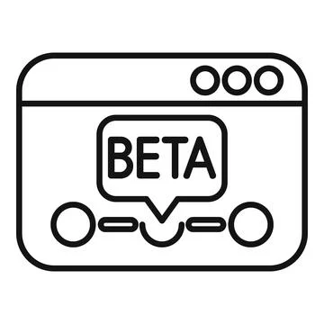 Beta testing website showing software development stage Stock Illustration