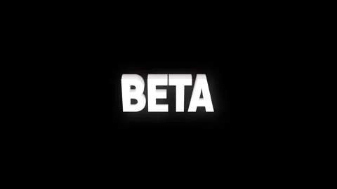 Beta text word animation with vertically rotating motion screen video Stock Footage 313548406