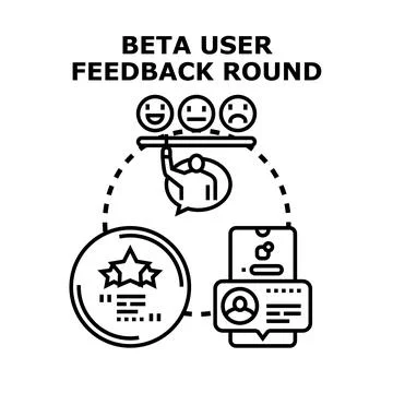 Beta user feedback round and customer satisfaction experience Stock Illustration