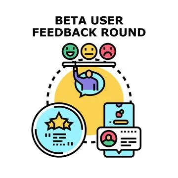 Beta user feedback round and customer satisfaction experience Stock Illustration