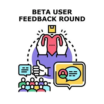 Beta user feedback round concept vector illustration イラスト素材