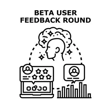 Beta user feedback round concept illustration 库存插图