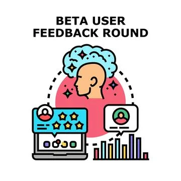 Beta user feedback round concept illustration Stock Illustration