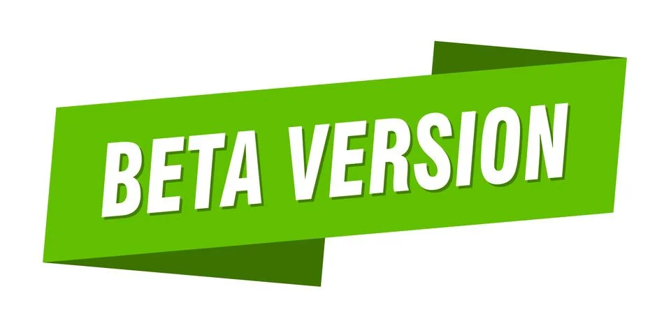 Beta version banner template. beta version ribbon label sign Stock Illustration