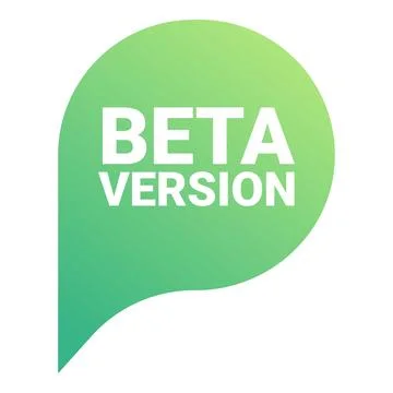 Beta version bubble icon cartoon vector. Digital upgrade Stock Illustration