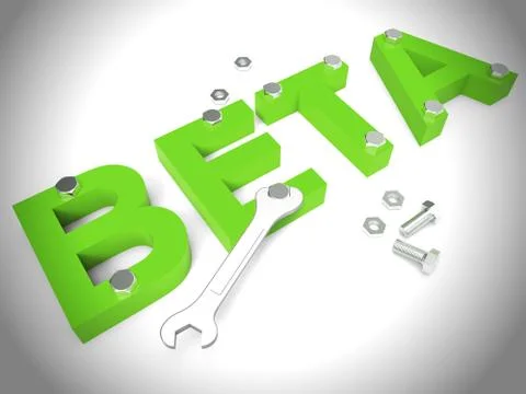 Beta version concept icon used for demos or test software - 3d i イラスト素材