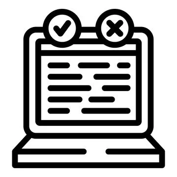 Beta version evaluation icon outline vector. Release live platform Illustrazione stock