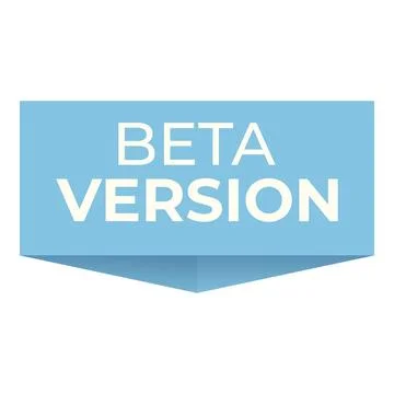 Beta version label icon cartoon vector. Computer software Stock Illustration