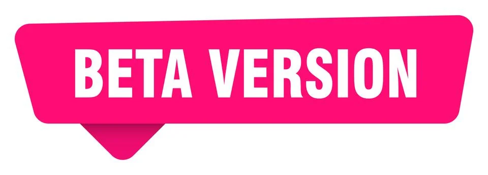 Beta version magenta sticker isolated on transpatent background. beta versi.. Stock Illustration