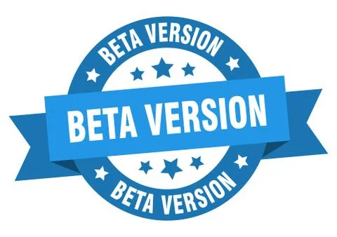 Beta version round ribbon isolated label. beta version sign Stock Illustration