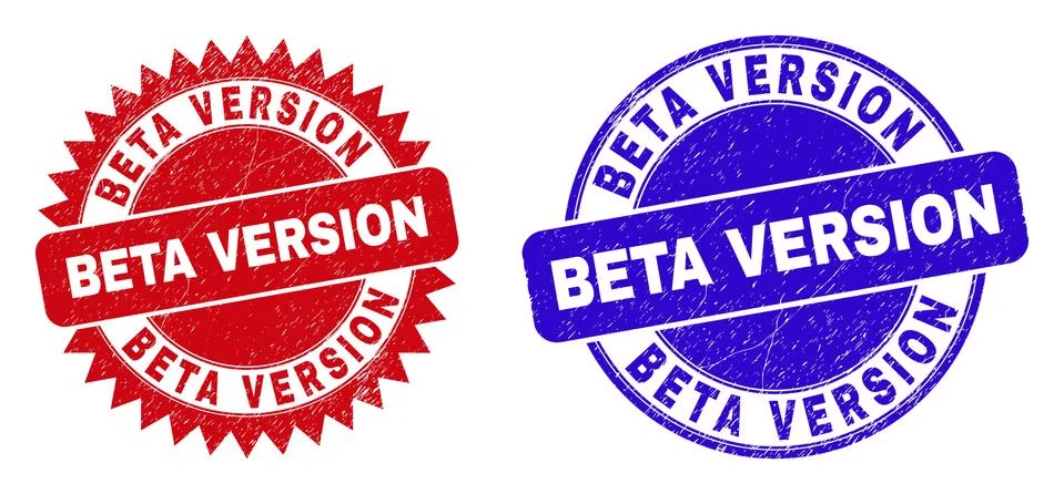 BETA VERSION Rounded and Rosette Watermarks with Scratched Style Stock Illustration