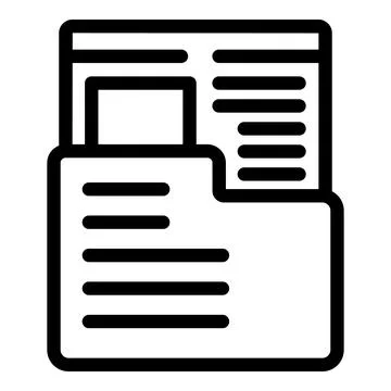 Beta version script icon outline vector. Software documentation file Illustrazione stock