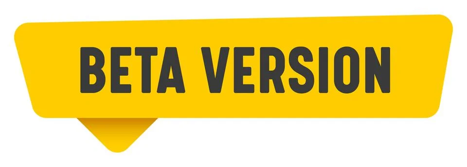 Beta version sign. beta version yellow sticker isolated on transparent back.. Stock Illustration