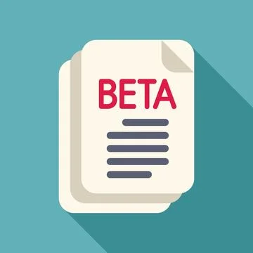 Beta version software development document icon Illustrazione stock