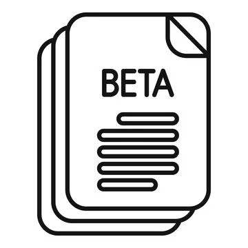 Beta version software development icon showing three documents with beta text 스톡 일러스트