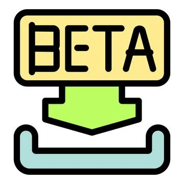 Beta version software downloading with arrow icon 스톡 일러스트