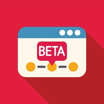 Beta version of software showing on computer screen Stock Illustration