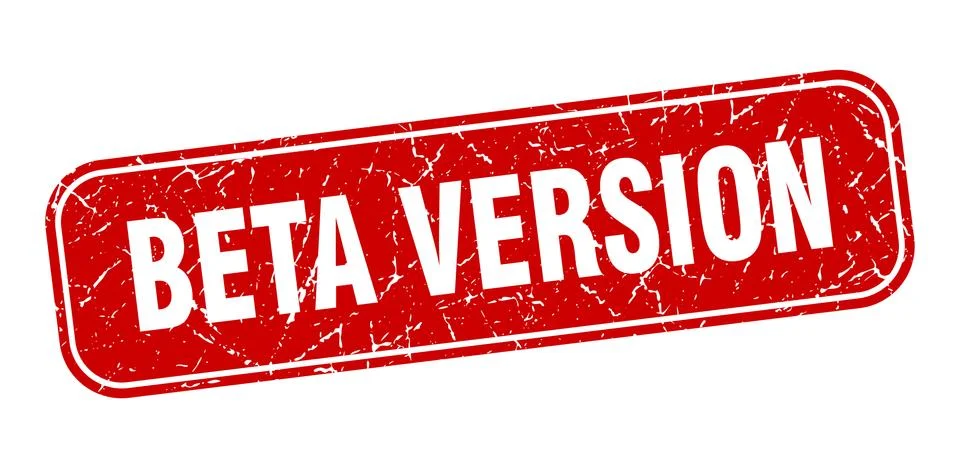 Beta version stamp. beta version square grungy red sign Stock Illustration