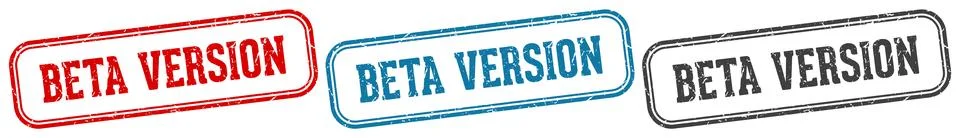 Beta version stamp. beta version rectangular stamp set isolated on white ba.. Stock Illustration