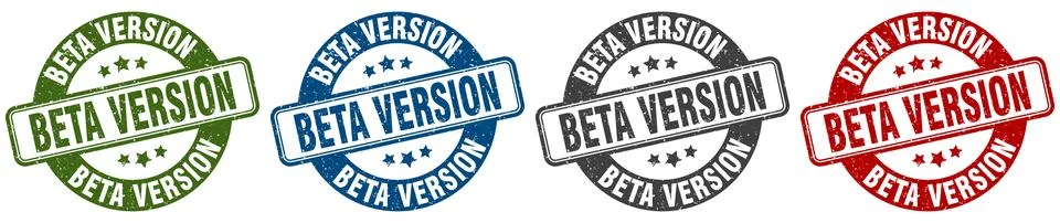 Beta version stamp. beta version round stamp set isolated on white background Stock Illustration