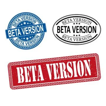 Beta version stamp set red, blue, black beta version grunge vintage stamp. beta Stock Illustration