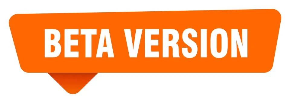 Beta version sticker. beta version orange sign isolated on transpatent back.. Stock Illustration
