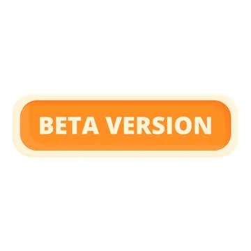 Beta version tag icon cartoon vector. Computer upgrade Illustrazione stock