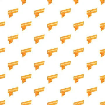 Beta version tag seamless pattern on white background Illustrazione stock