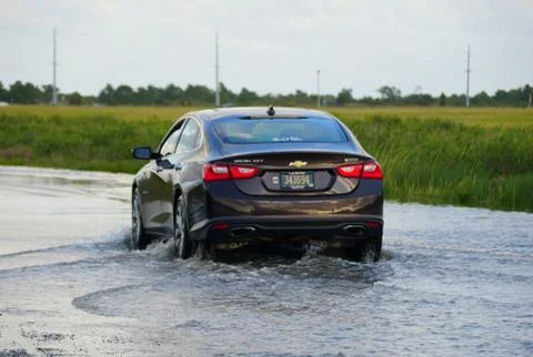 Bethany Beach, Delaware, U.S - October 1, 2020 - A black Chevy Malibu sedan p Stock Photos