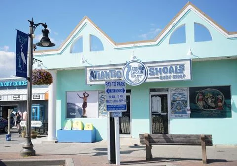 Bethany Beach, Delaware, U.S.A - Sept 8, 2026 - Atlantic Shoals Surf Shop w.. Stock Photos