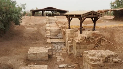Bethany Beyond the Jordan, Al-Maghtas, Jordan Stock Footage 101858076