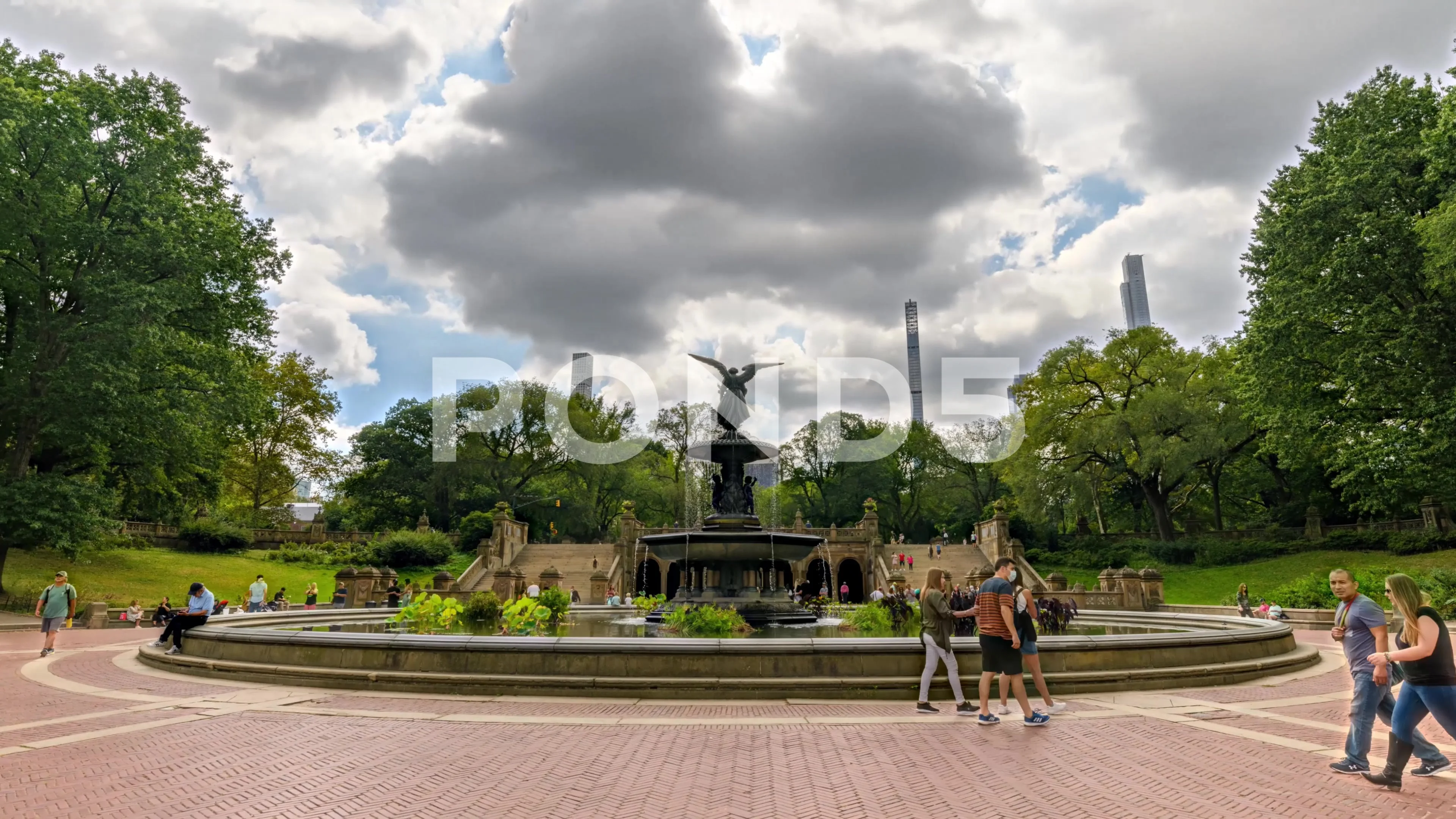 Bethesda Fountain, Central Park Hyperlap, Stock Video