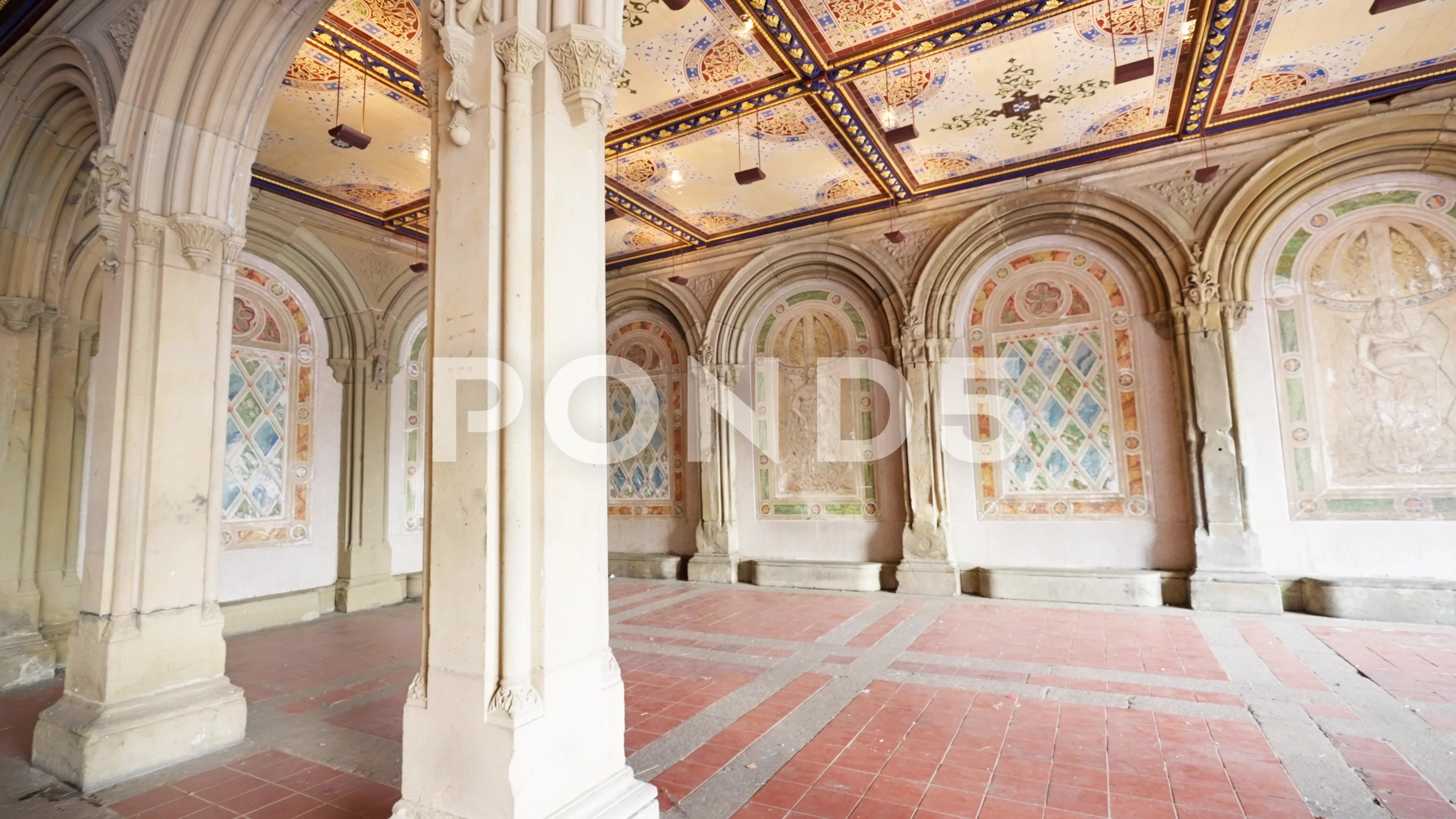 Bethesda Terrace Grand Staircase in Central Park Editorial