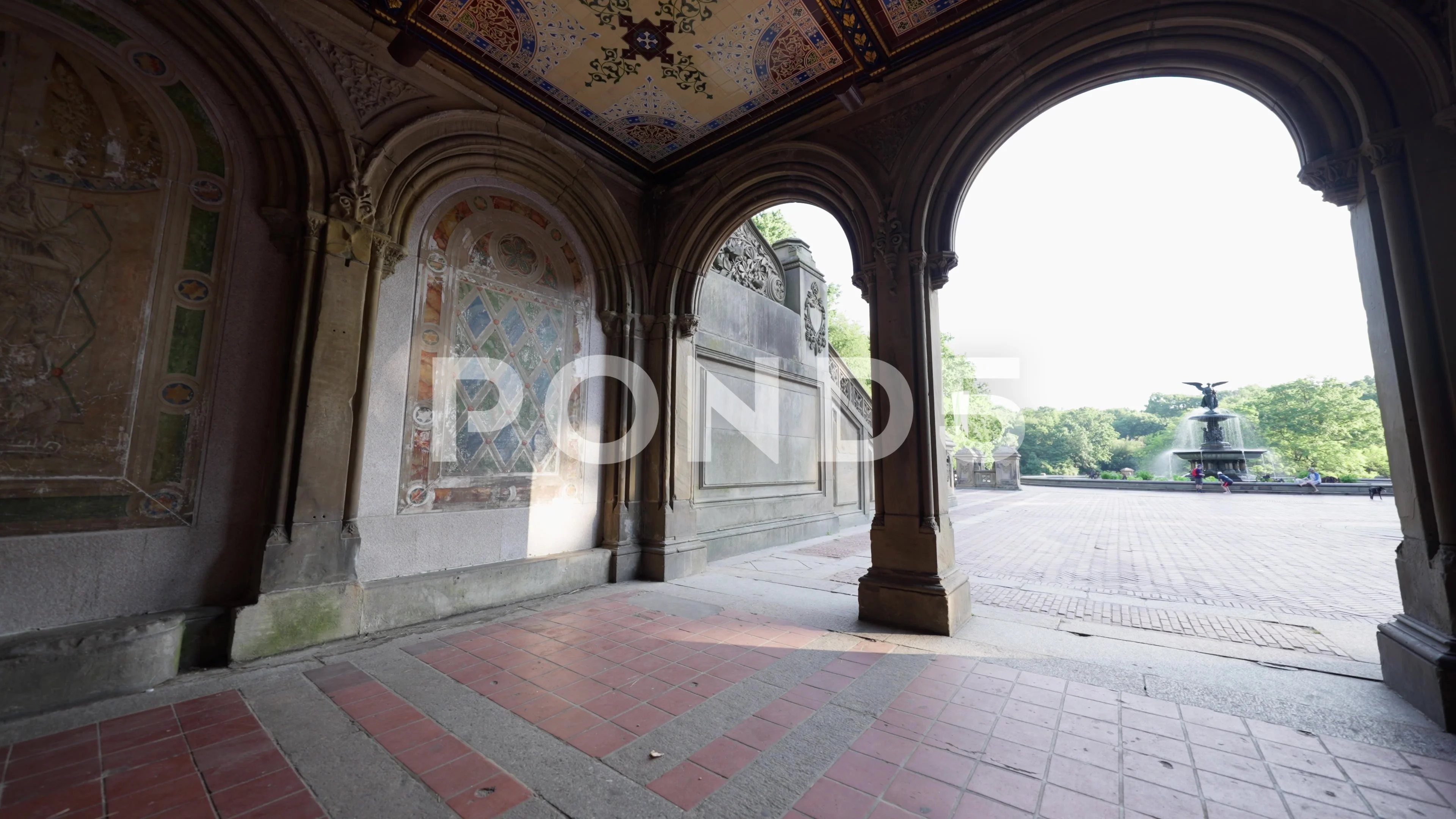 Bethesda Terrace Grand Staircase in Central Park Editorial