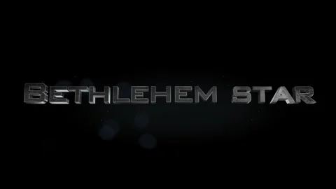 Bethlehem star 3D title metal text on black alpha channel background Stock Footage 255905112